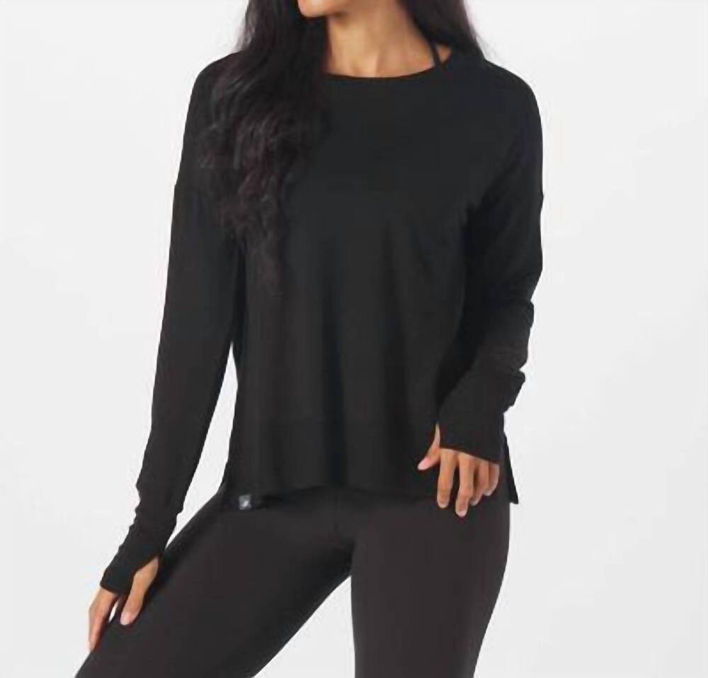 NEW GLYDER lounge long sleeve tee in black